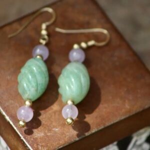 New Adventurine and Amethyst Drop Earrings